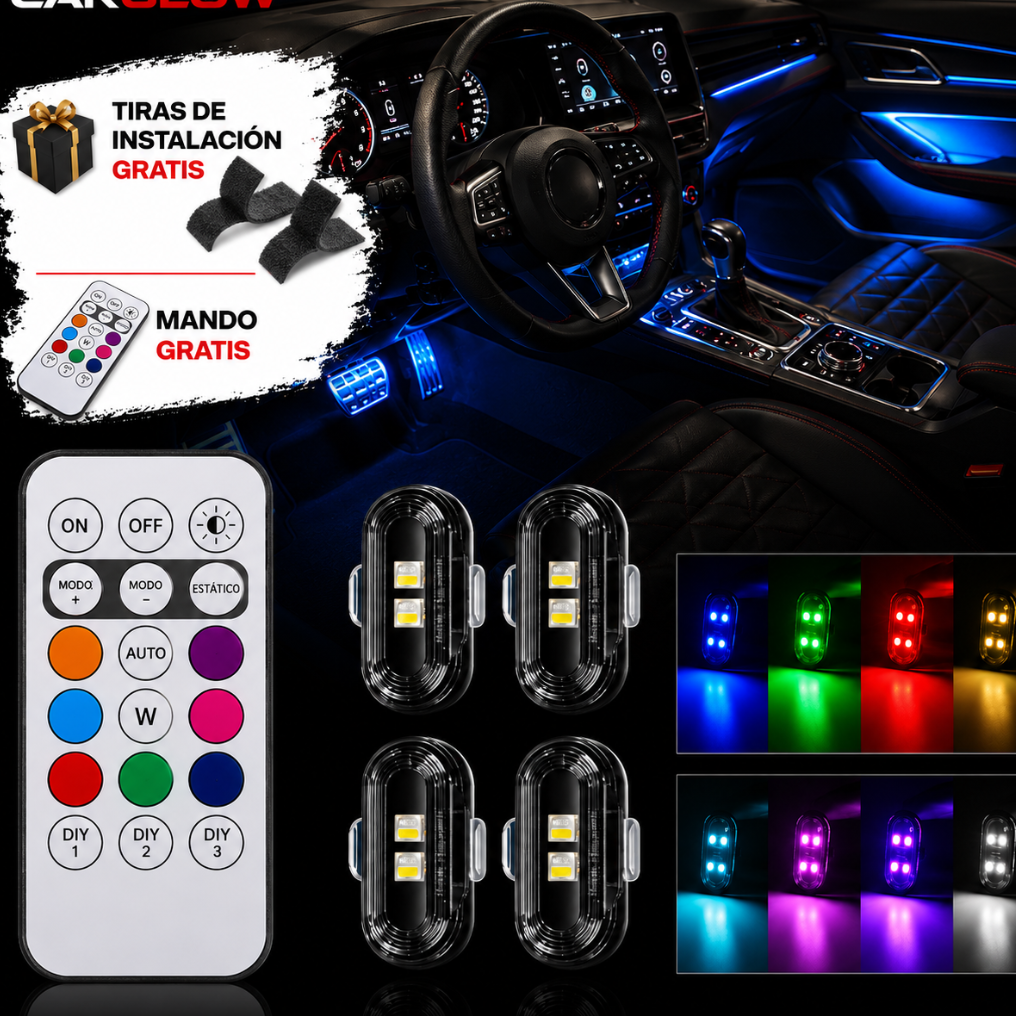 Kit Luces LED RGB para Vehículos - 8 colores