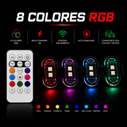 Kit Luces LED RGB para Vehículos - 8 colores
